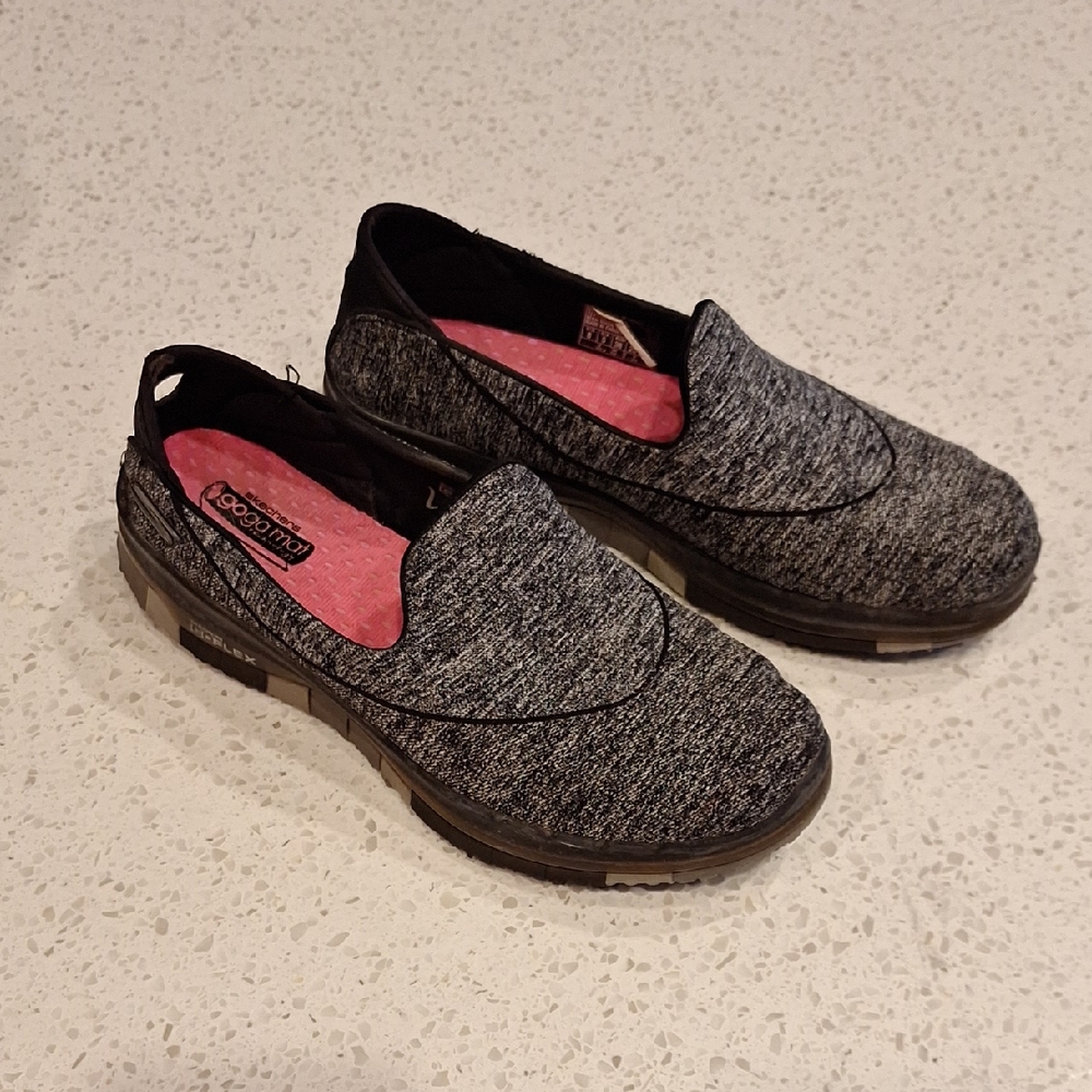 Skechers Womens Gray Slip-On Shoes